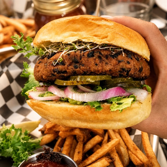 The Black Bean Burger.
